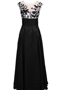 Abito mamma sposa A Terra Semplice con Applique Cerniera Cappellino