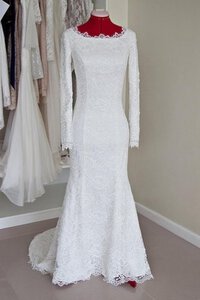 Abito da Sposa in Pizzo con Maniche Lunghe Elegante Largo Sirena