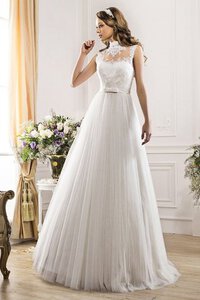 Abito da Sposa Senza Maniche Classico Lunghi A-Line Semplice