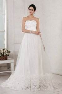 Abito da Sposa con Perline Cuore Cerniera con Applique Principessa