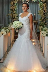 Abito da Sposa Senza Maniche Cuore Naturale Moda con Applique