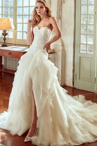 Abito da Sposa Lusso Sensuale Naturale con Increspature A-Line