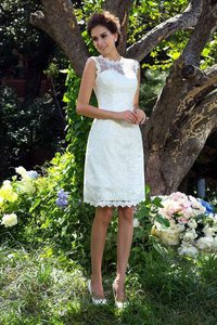 Abito da Sposa Senza Maniche A-Line con Applique Cerniera Naturale