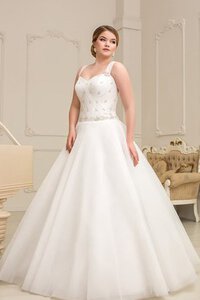 Abito da Sposa A Terra in Organza Cuore Naturale Allacciato