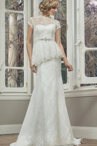 Abito da Sposa Tubino Stravagante Originale in Pizzo A Terra