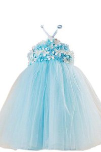 Abito da Cerimonia Bambini A-Line con Fiore Anello con Piega