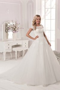 Abito da Sposa Largo Naturale Medievale Lungo A-Line