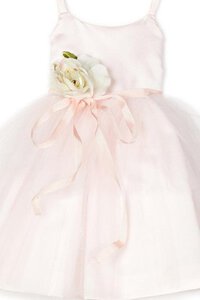 Abito da Cerimonia Bambini in Taffeta Alta Vita Conotta A-Line con Fiore