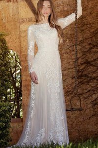 Abito da Sposa Vintage Stravagante con Festone Sogno Spazzola Treno