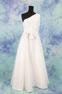 Abito da Sposa con Fiocco A-Line in Taffeta Naturale con Increspato