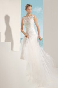 Abito da Sposa in Pizzo Senza Maniche Convenzionale Cerniera A-Line