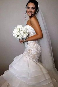 Abito da sposa con applique favola multi strati in organza grandi vendite stravagante