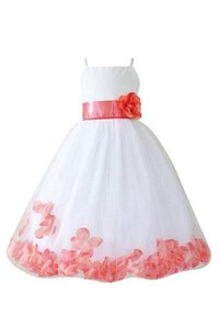 Abito da Cerimonia Bambini con Nastro Conotta con Fiore Alta Vita in Tulle