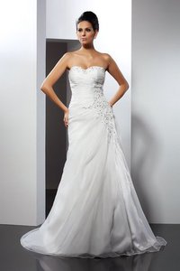 Abito da Sposa Principessa A-Line in Organza Lunghi Cuore