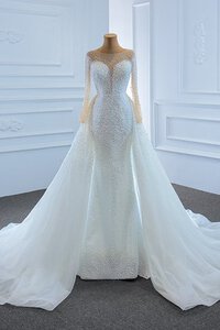 Abito da sposa largo sirena a chiesa in raso splendido allacciato