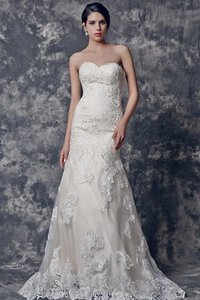 Abito da Sposa Semplice Lusso Cuore Naturale in Pizzo