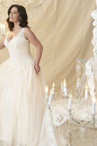 Abito da Sposa Stravagante in Tulle A-Line Favola con Perline