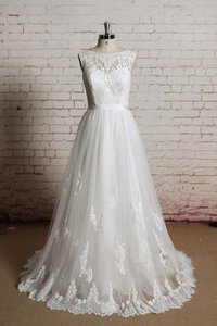 Abito da Sposa Seducente decorato A Terra con Applique A-Line