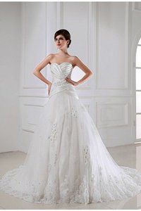 Abito da Sposa Cuore con Perline in Raso Principessa con Applique