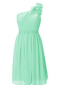 Abito da damigella con Fiore Cerniera Naturale in Chiffon Senza Maniche