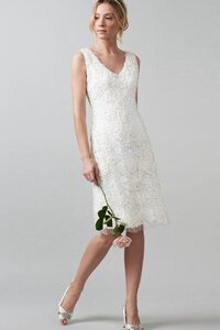 Abito da Sposa con Applique Stravagante Moderno in Pizzo Al Ginocchio