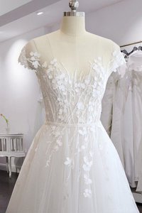 Abito da sposa coda a strascico corto a terra schiena nuda multi strati scintillante moda