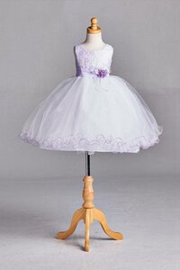 Abito da Cerimonia Bambini con Piega Naturale con Applique in Tulle Tondo