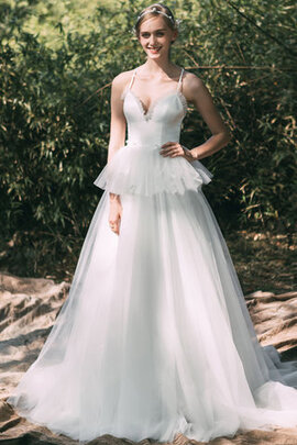 Abito da sposa con increspature senza maniche sexy pudica squisito v-scollo