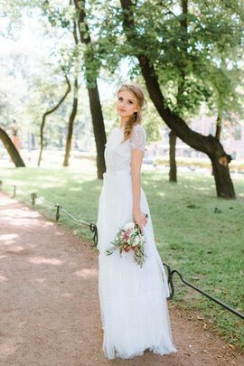 Abito da Sposa A Terra in Tulle con Fusciacca A-Line Lusso