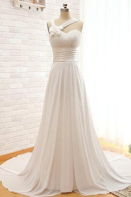 Abito da Sposa Senza Maniche in Chiffon Formale E Informale con Nastro A Terra