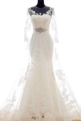 Abito da Sposa in Tulle in Organza con Maniche Lunghe Originale Cerniera