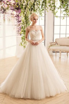 Abito da Sposa in Tulle Allacciato A Terra Ball Gown Senza Maniche