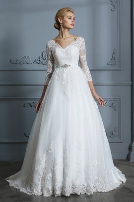 Abito da sposa medievale con applique in tulle fantastico in pizzo a terra