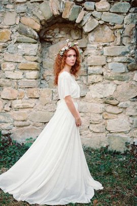 Abito da Sposa con Fusciacca con Nastro Largo Schiena Nuda con Applique