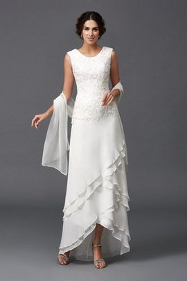 Abito Mamma Sposa in Chiffon in Pizzo Senza Maniche Principessa Lunghi