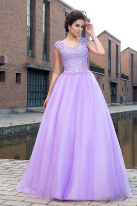 Abito da Ballo Ball Gown Lunghi V-Scollo Alta Vita con Manica Corte