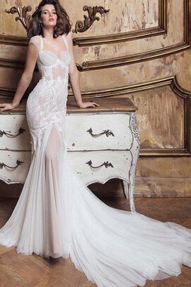 Abito da Sposa Queen Anne Allacciato Sensuale con Piega Lusso