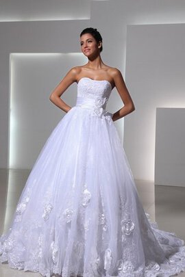 Abito da Sposa in Tulle con Perline Naturale Cerniera Radiosa