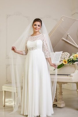 Abito da Sposa A Terra con Tre Quarti Lunghezza Maniche Elegante Lunghi Sogno