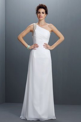 Abito da Ballo Tubino A Terra in Chiffon Monospalla Lungo