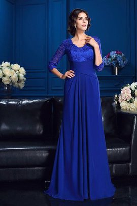 Abito Mamma Sposa A-Line Lunghi Cerniera con Applique V-Scollo