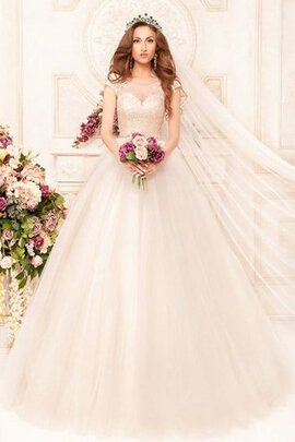 Abito da Sposa A Terra Ball Gown Tondo in Tulle con Applique