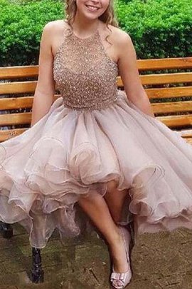 Abito homecoming senza maniche in tulle mini elegante principessa anello