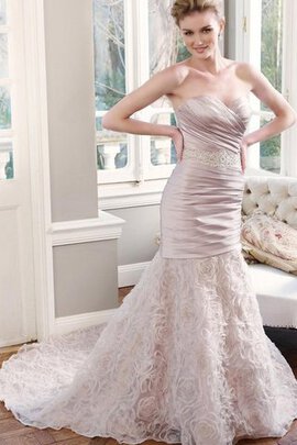 Abito da Sposa con Criss-cross Naturale Allacciato Tubino Cuore