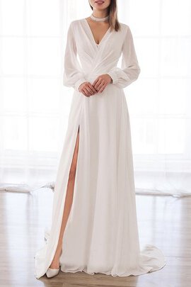 Abito da sposa a terra adorabile a-line naturale in chiffon originale