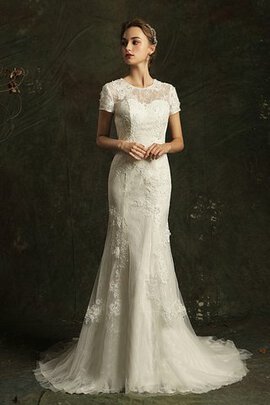 Abito da sposa pudica in tulle squisito particolare in pizzo semplice