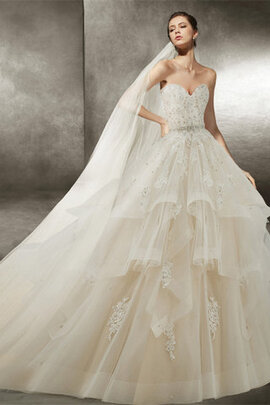 Abito da sposa radiosa senza maniche formale affascinante con increspature fancy