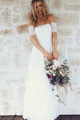 Abito da Sposa Fuori dalla spalla A Terra Semplice A-Line Lunghi