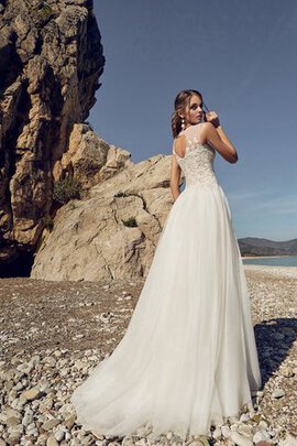 Abito da Sposa Semplice in Pizzo Stravagante Cerniera con Applique