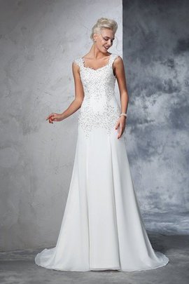 Abito da Sposa Conotta in Chiffon Senza Maniche con Perline A-Line